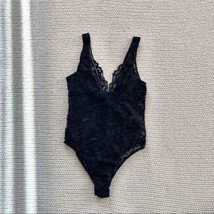 Victoria’s Secret Black Sheer Lace Bodysuit